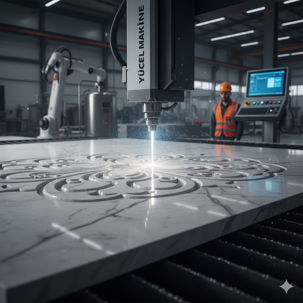 Mermer sujeti ile kesim